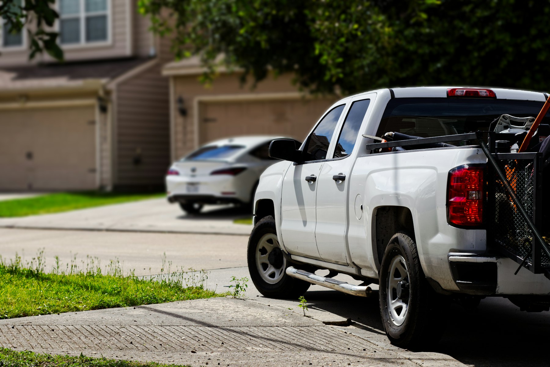 White Chevrolet Silverado pickup truck