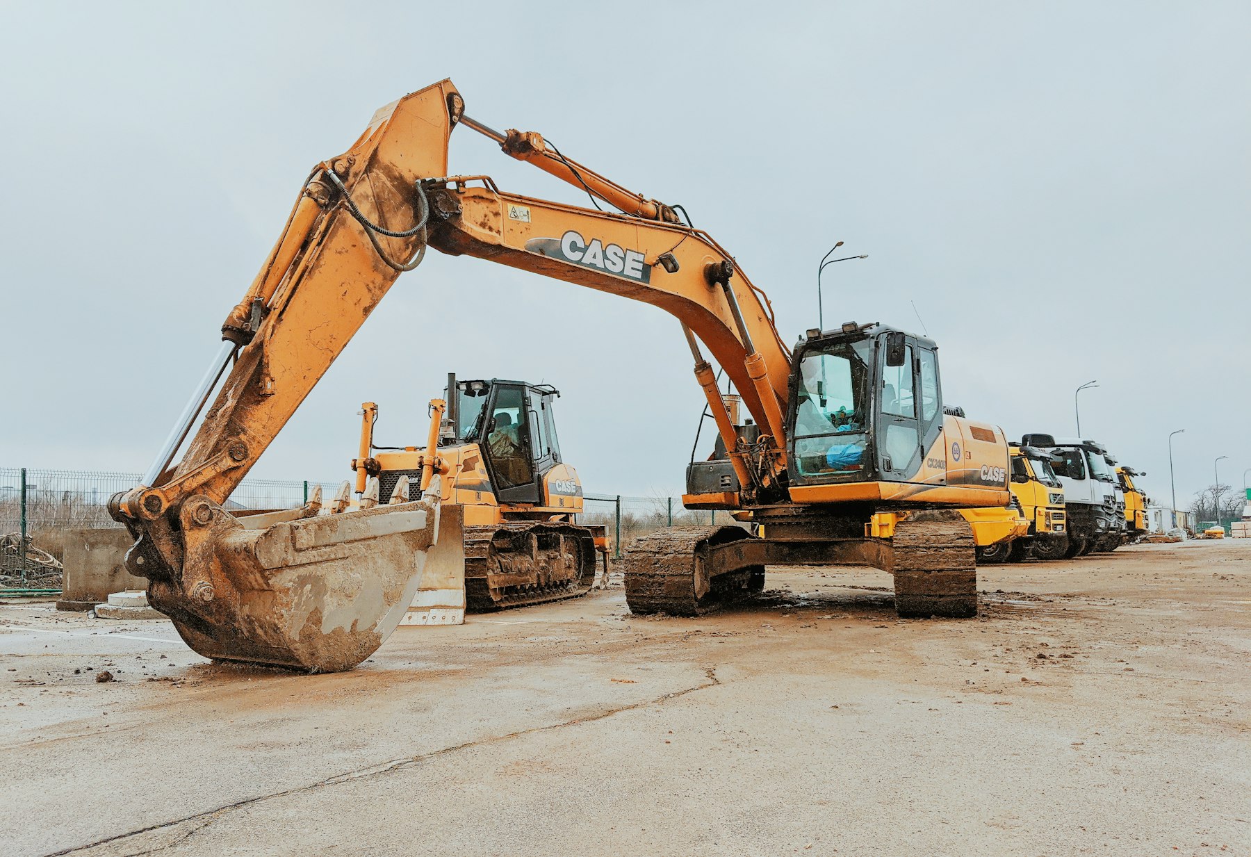Excavators working on a construction site