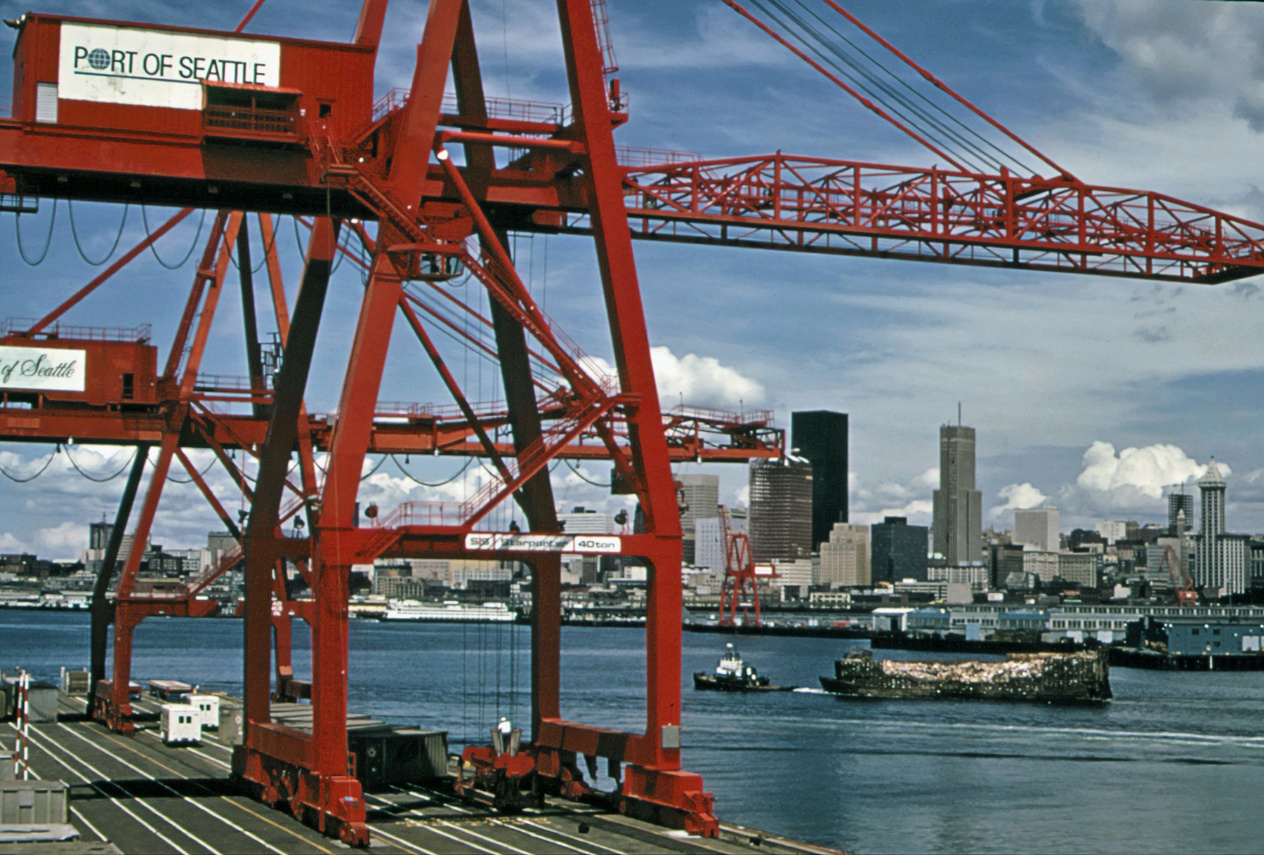 Gantry cranes at a U.S. container port